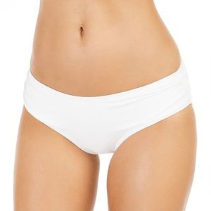 Michael Kors Shirred Bikini Bottoms: White - Med